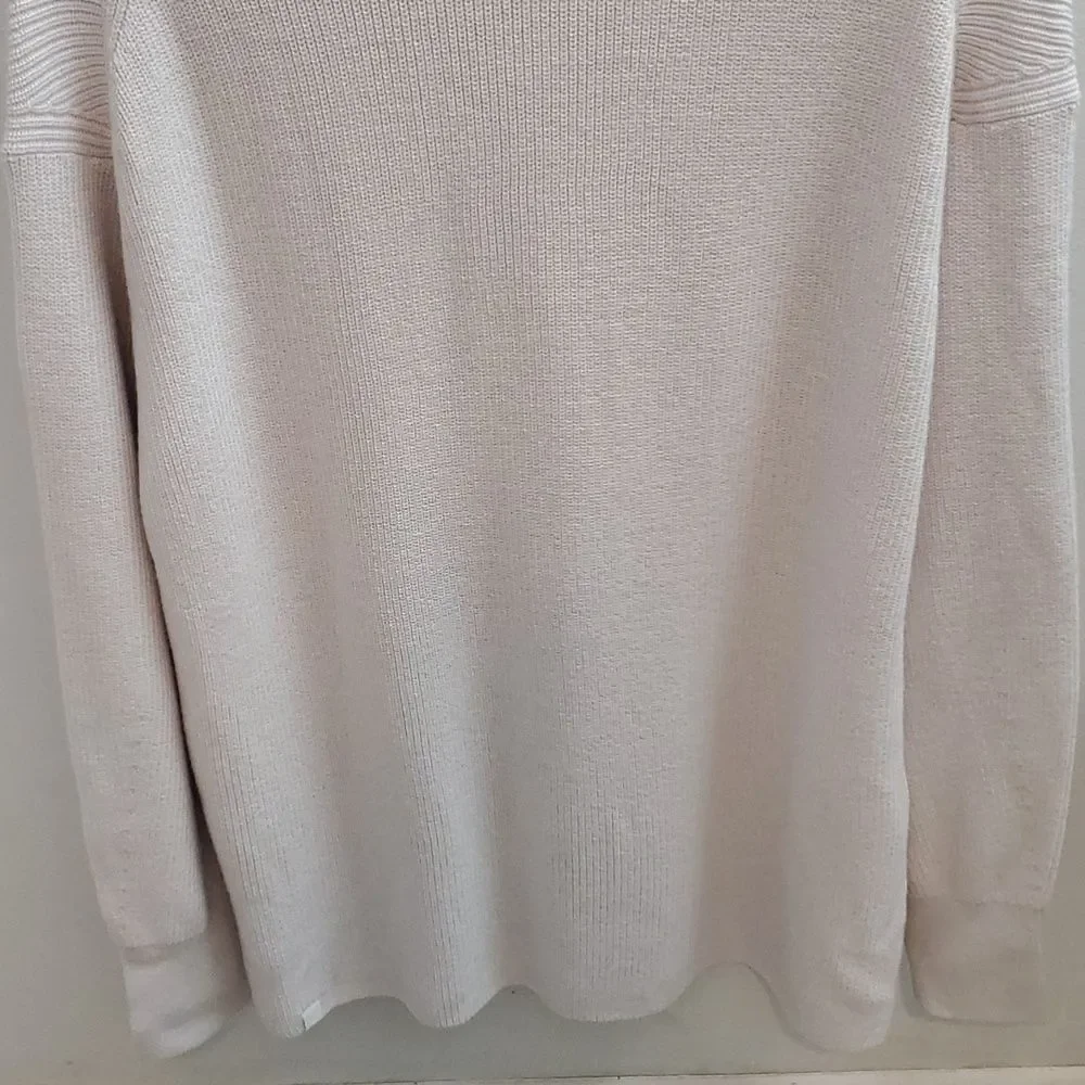 Lululemon Merino Wool Blend Ribbed Crew Neck Sweater Size 8 White Opal